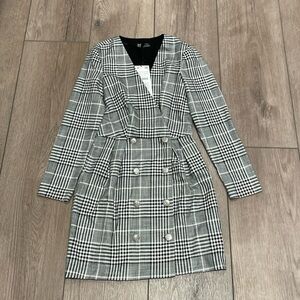 ZARA Plaid Button-up Dress (XS), Brand New